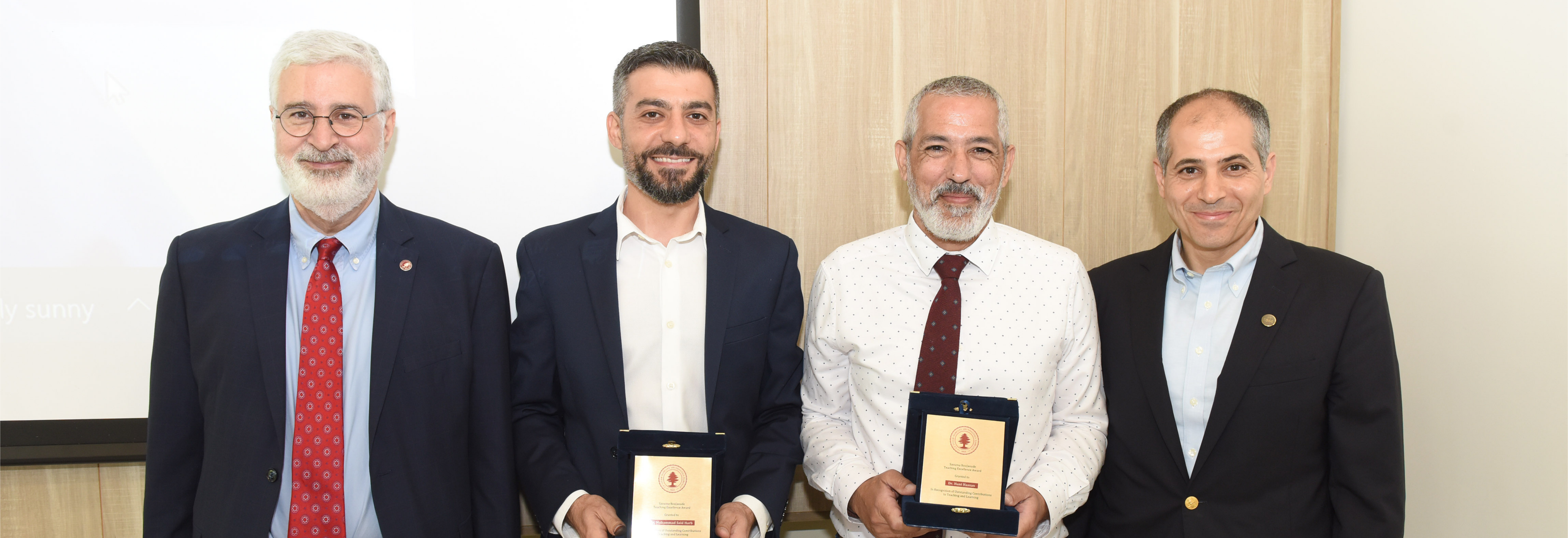 Dr. Mohammad Harb and Dr. Hani Hassan recipients of the Saouma BouJaoude Teaching Excellence Award 2025